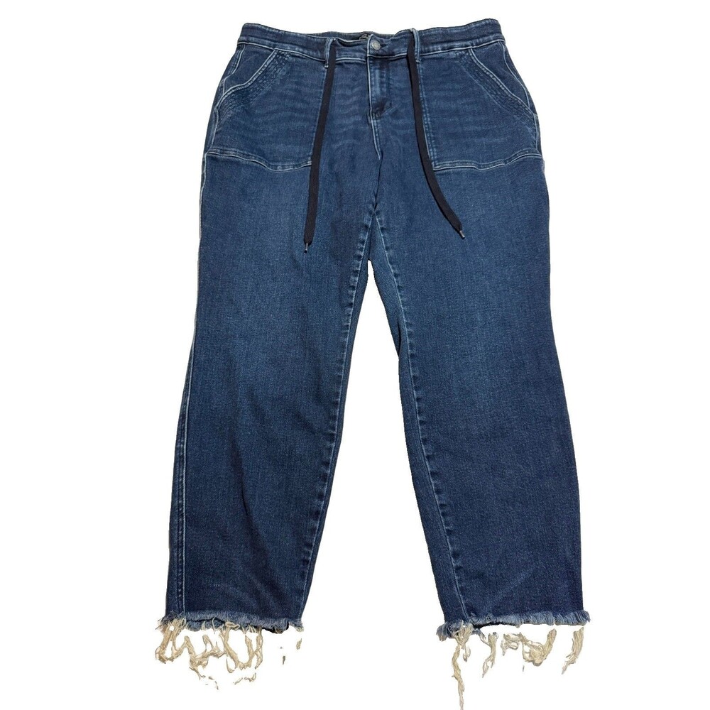 Judy Blue Jeans Women’s 20W Blue Jogger Denim Drawstring Raw Hem JB88740